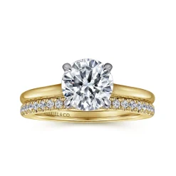 Best Gabriel & Co. Ericka - 14K White and Yellow Gold Round Diamond Engagement Ring