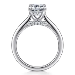 New Gabriel & Co. Ericka - 14K White Gold Emerald Cut Diamond Engagement Ring