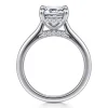 Hot Gabriel & Co. Ericka - 14K White Gold Emerald Cut Diamond Engagement Ring