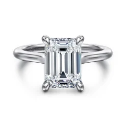 Hot Gabriel & Co. Ericka - 14K White Gold Emerald Cut Diamond Engagement Ring