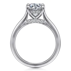 Best Gabriel & Co. Ericka - 14K White Gold Round Diamond Engagement Ring