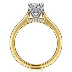 Outlet Gabriel & Co. Ericka - 14K White-Yellow Gold Round Diamond Engagement Ring