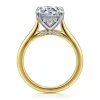 Gabriel & Co. Ericka - 14K White-Yellow Gold Round Diamond Engagement Ring