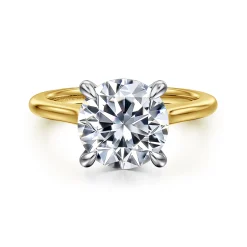 Gabriel & Co. Ericka - 14K White-Yellow Gold Round Diamond Engagement Ring