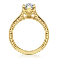 Gabriel & Co. Eros - Vintage Inspired 14K Yellow Gold Marquise Shape Solitaire Diamond Engagement Ring