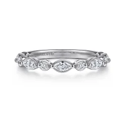 Hot Gabriel & Co. Esperanza - 14K White Gold Marquise and Round Diamond Anniversary Band - 0.5 ct