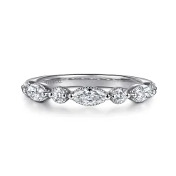 Hot Gabriel & Co. Esperanza - 14K White Gold Marquise and Round Diamond Anniversary Band - 0.6 ct