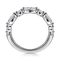 Hot Gabriel & Co. Esperanza - 14K White Gold Marquise and Round Diamond Anniversary Band - 0.6 ct
