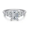Hot Gabriel & Co. Estefani - 14K White Gold Emerald Cut Diamond Engagement Ring
