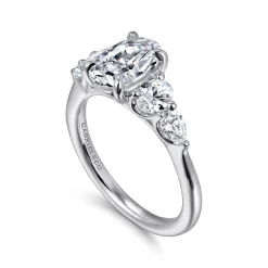 New Gabriel & Co. Estefani - 14K White Gold Oval Five Stone Diamond Engagement Ring