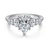Discount Gabriel & Co. Estefani - 14K White Gold Pear Shape Diamond Engagement Ring