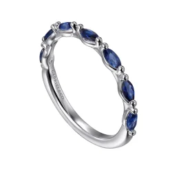 Online Gabriel & Co. Esther - 14K White Gold Sapphire Marquise Anniversary Band