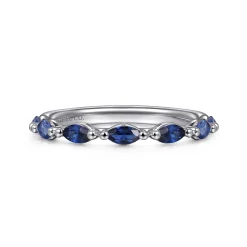 Online Gabriel & Co. Esther - 14K White Gold Sapphire Marquise Anniversary Band