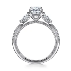 Online Gabriel & Co. Estrelle - 14K White Gold Oval Diamond Engagement Ring