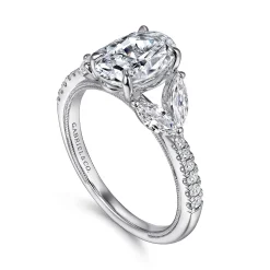 Online Gabriel & Co. Estrelle - 14K White Gold Oval Diamond Engagement Ring