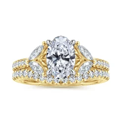 Clearance Gabriel & Co. Estrelle - 14K Yellow Gold Oval Diamond Engagement Ring