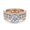 New Gabriel & Co. Ethel - 14K White-Rose Gold Round Diamond Engagement Ring