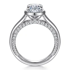 Hot Gabriel & Co. Ettie - 14K White Gold Bezel Prong Oval Diamond Engagement Ring
