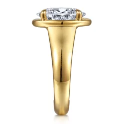 Hot Gabriel & Co. Ettie - 14K Yellow Gold Bezel Prong Oval Diamond Engagement Ring