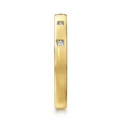 Outlet Gabriel & Co. Evadelle - 14K Yellow Gold Bezel Set Princess Cut Diamond Anniversary Band - 0.13 ct