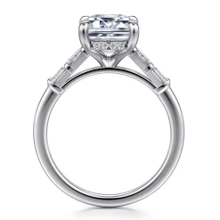 Online Gabriel & Co. Eva - 14K White Gold Emerald Cut Diamond Engagement Ring