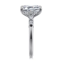 Online Gabriel & Co. Eva - 14K White Gold Emerald Cut Diamond Engagement Ring