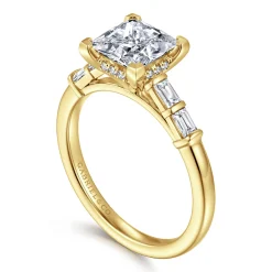 Hot Gabriel & Co. Eva - 14K Yellow Gold Princess Cut Diamond Engagement Ring