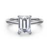 Best Gabriel & Co. Evelina - 14K White Gold Emerald Cut Solitaire Diamond Engagement Ring