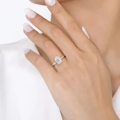 Best Gabriel & Co. Evelina - 14K White Gold Emerald Cut Solitaire Diamond Engagement Ring