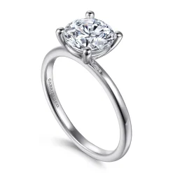New Gabriel & Co. Evelina - 14K White Gold Round Solitaire Diamond Engagement Ring
