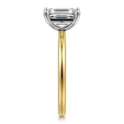 Online Gabriel & Co. Evelina - 14K White-Yellow Gold Emerald Cut Solitaire Diamond Engagement Ring