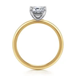 Online Gabriel & Co. Evelina - 14K White-Yellow Gold Emerald Cut Solitaire Diamond Engagement Ring