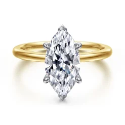 Online Gabriel & Co. Evelina - 14K White-Yellow Gold Marquise Shape Solitaire Diamond Engagement Ring