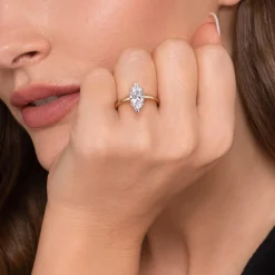 Online Gabriel & Co. Evelina - 14K White-Yellow Gold Marquise Shape Solitaire Diamond Engagement Ring