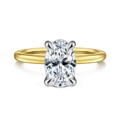 Hot Gabriel & Co. Evelina - 14K White-Yellow Gold Oval Solitaire Diamond Engagement Ring