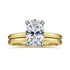 Hot Gabriel & Co. Evelina - 14K White-Yellow Gold Oval Solitaire Diamond Engagement Ring