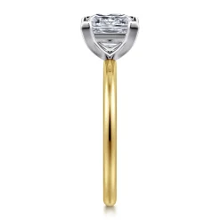 Online Gabriel & Co. Evelina - 14K White-Yellow Gold Princess Cut Solitaire Diamond Engagement Ring