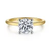 Outlet Gabriel & Co. Evelina - 14K White-Yellow Gold Round Solitaire Diamond Engagement Ring
