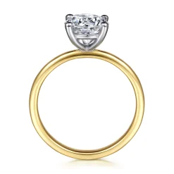 Outlet Gabriel & Co. Evelina - 14K White-Yellow Gold Round Solitaire Diamond Engagement Ring