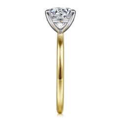 Outlet Gabriel & Co. Evelina - 14K White-Yellow Gold Round Solitaire Diamond Engagement Ring