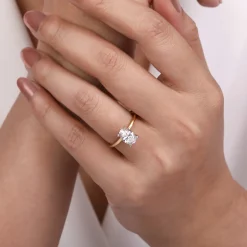 Discount Gabriel & Co. Evelina - 14K White-Yellow Gold Solitaire Diamond Engagement Ring