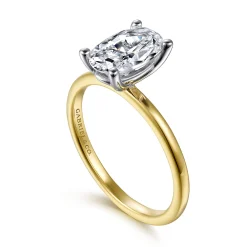 Discount Gabriel & Co. Evelina - 14K White-Yellow Gold Solitaire Diamond Engagement Ring