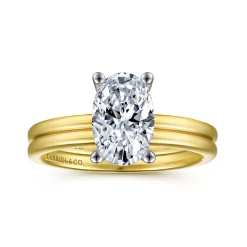 Discount Gabriel & Co. Evelina - 14K White-Yellow Gold Solitaire Diamond Engagement Ring