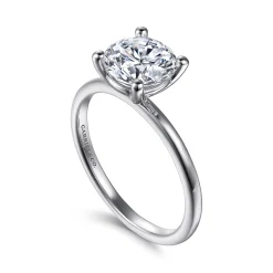 New Gabriel & Co. Evelina - Platinum Round Solitaire Diamond Engagement Ring