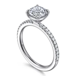 Gabriel & Co. Evelyn - 14K White Gold Cushion Cut Diamond Engagement Ring