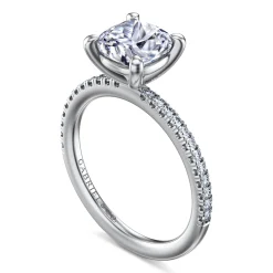 Discount Gabriel & Co. Evelyn - 14K White Gold Cushion Cut Diamond Engagement Ring