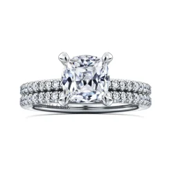 Discount Gabriel & Co. Evelyn - 14K White Gold Cushion Cut Diamond Engagement Ring