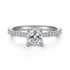 Clearance Gabriel & Co. Evelyn - 14K White Gold Cushion Cut Diamond Engagement Ring