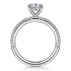 Clearance Gabriel & Co. Evelyn - 14K White Gold Cushion Cut Diamond Engagement Ring