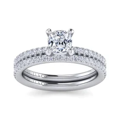 Clearance Gabriel & Co. Evelyn - 14K White Gold Cushion Cut Diamond Engagement Ring